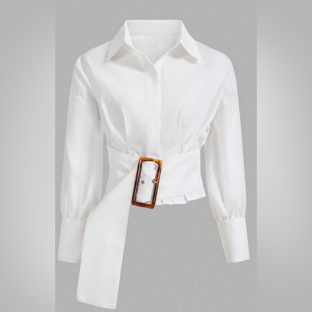 White belted blouse (NWOT)